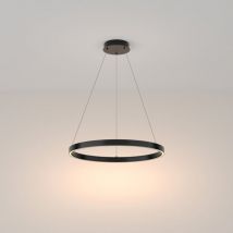 Lampadario a Sospensione Moderno Rim Alluminio Nero Luce Led 37W