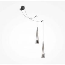 Wandlampe Hängelampe Wandleuchte chrom LED Glas Wohnzimmerleuchte H 228,9 cm