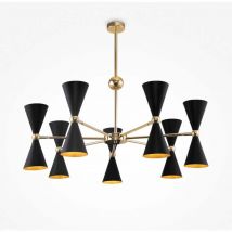 Hängelampe Pendellampe Deckenleuchte schwarz gold Wohnzimmerlampe h 81,5 cm