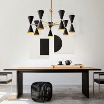 Lampadario Contemporaneo Vesper In Metallo Bianco e Oro 14 Luci