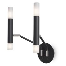 Applique Da Parete Moderno Vigo Metallo Nero Vetro 4 Luci G9 25W