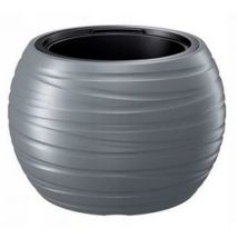 Zanvic - Maze 36L pot rond en plastique avec réservoir en couleur gris pierre 43,6 (l) x 43,6 (l) x 29,9 (h) cm