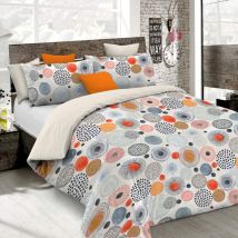 Italian Bed Linen - Set Copripiumino 100% Cotone Fantasy, Lavorato In Italia - Parure Copri Piumino - Sacco Piumone 200x200 Cm Con Patella E Federe 