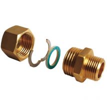 Flamco Verschraubungsset, flachdichtend für Wellrohr DN 16, 1/2" Außengewinde