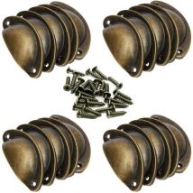 Stoex - Set mit 25 Möbelgriffen – Vintage-Muschelgriff für Schublade, Schrank, Möbel, Küche, gebogener Eisen-Retro-Schrank-Türknauf – 8,2 cm x 3,5 cm