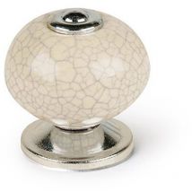 REI - Blister mit 4 runden Möbelknöpfen (Porzellan), weißes Finish, Mod. e509 ø40 mm