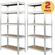 Scaffali in metallo 5 ripiani 150x75x30cm Set da 2