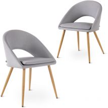 Pack de 2 sillas de comedor con reposabrazos, salón, oficina o cocina, estilo elegante, gris perla