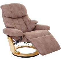 MCA Relaxsessel Windsor 2, Fernsehsessel Sessel, Stoff/Textil 150kg belastbar antikbraun, naturbraun