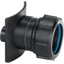 Mcalpine - BOSS110TCAST-BL Black Mechanical Two Piece Cast Iron Soil Pipe Boss Connector to suit 22mm drill size