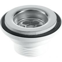 Mcalpine - BSW1P 60mm Stainless Steel Flange Centre Pin Basin Waste with Black pvc Plug 1.25'