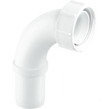 McAlpine S5 1.25" Pushfit 90 Degree Knuckle Overflow Bend x BSP Coupling Nut