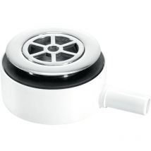 McAlpine UPSW-2 Pumped Shower Waste Outlet: 70mm Chrome Plated Brass Flange with Top Access x 15mm Plain Tail Outlet