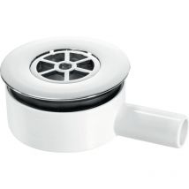 McAlpine UPSW-3-22MM Pumped Shower Waste Outlet: 70mm Chrome Plated Brass Flange with Top Access x 22mm Plain Tail Outlet