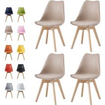 Mcc Direct - mcc Retro Esszimmerstühle eva, gepolstert, Kunstleder, Design Stuhl, Küche, Lounge, 4er Set in Braun