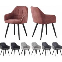 Mcc Direct - MCCDirect Esszimmerstuhl Adrian im 2er Set aus Kunstvelourleder mit Metallbeinen, Designerstuhl, Küchenstuhl, in 4 Farben erhältlich