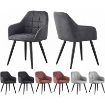Mcc Direct - MCCDirect Esszimmerstuhl Adrian im 2er Set aus Kunstvelourleder mit Metallbeinen, Designerstuhl, Küchenstuhl, in 4 Farben erhältlich