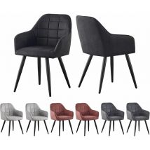 Mcc Direct - MCCDirect Esszimmerstuhl Adrian im 2er Set aus Kunstvelourleder mit Metallbeinen, Designerstuhl, Küchenstuhl, in 4 Farben erhältlich
