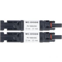 MC‐D Lot de 2 Pièces de Connecteur PV Solaire 1000 V Diode Anti-retour Intégrée IP68 étanche pour Connexion Panneau Solaire(20A),DEBUNS