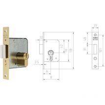 Lock R.1512-2-45 Clé uniquement - Serrures à mortaiser Clé uniquement 1512 - MCM