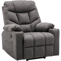 M Mcombo Elektrischer Aufstehhilfe Fernsehsessel Relaxsessel usb, Stoff Grau, 7286