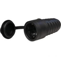 Mcpower Gummi-Schutzkontaktkupplung mit Schutzkappe, schwarz