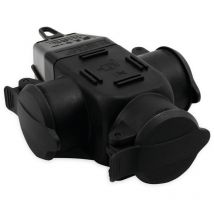 Mc Power - mcpower Schutzkontakt-Verteiler, 3-fach, IP44, Außenbereich, 16 a, schwarz