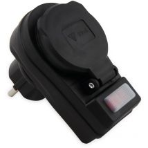 Mcpower Schutzkontakt-Zwischensteckdose mit Schalter, IP44, schwarz