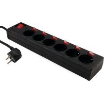 Mc Power - mcpower Steckdosenleiste, 6-fach, mit Einzelschaltung, schwarz