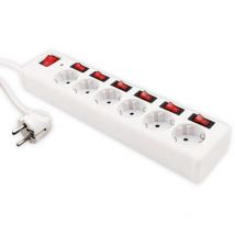 Mcpower Steckdosenleiste, 6-fach, mit Einzelschaltung, weiß