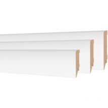 Hexim - mdf Sockel modern 3 Größen 16mm Stark Fußleiste & Zubehör Bodenleiste weiß: 8 Meter / 4 Leisten, Sockelleiste MS7016