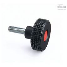 Elesa - mbt Diamond cut knurled knobs Technopolymer Zinc-plated steel threaded stu