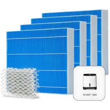 Armin Pack 4x Almohadillas de Evaporación & Silvertex para Armin 300ml – Compatible con humidificadores, sin cal, antimicrobiano, larga duración