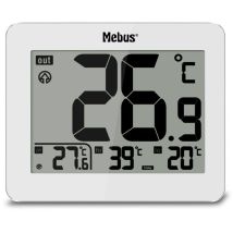 Mebus Thermomètre 1074 Blanc Intérieur Extérieur Digital