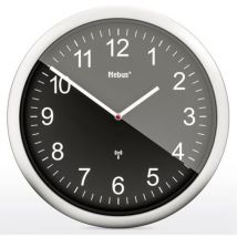 19812 Funkwanduhr schwarz/silber - Mebus