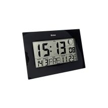 Mebus - Funkwanduhr, Funk-Tisch-Uhr, zwei Weckzeiten mit Weckwiederholung, Innenthermometer, Kalender, Zeitzonen-Einstellung, Mondphase, Farbe: