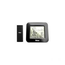 MEBUS Funk-Wetterstation mit Außensensor Thermometer Hygrometer Wettervorhersage Mondphasen Wettertrend, Alarm mit Weckwiederholung,