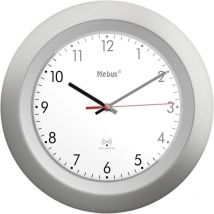 Horloge murale Mebus 19448 radiopiloté(e) 30 cm x 4 cm argent
