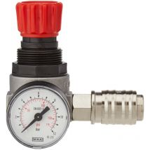 152166 - Riduttore di pressione, manometro, rubinetto, 1/4 m - Mecafer