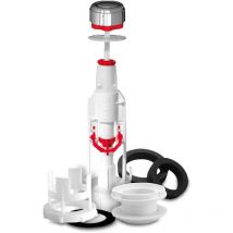 Fominaya - 129307011 Descargador Tyfon10 3G universal con pulsador + conjunto base y juntas + acople roca, Negro, Estandar