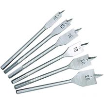 Mecchia piana per legno in acciaio al cromo con punta att.6mm - mm. 12