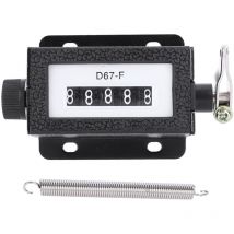 Ineasicer - Mechanischer Zähler, 6-stelliger mechanischer Zähler, rücksetzbarer Rotationszähler, 0-999999 D67-F