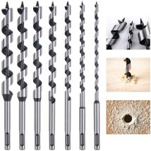 Pnuaticm - Mèche à Bois Hélicoïdal, 7 pcs SDS-Plus Forets à Bois Set en Acier Au Carbone Spiral Trou Cutter Outil à Bois Kit, D'outils avec Diamètre