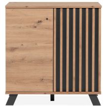 Finori - Aparador 2 Puertas Decoración Roble Artesanal L80 cm - Lublin