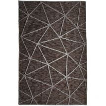 Thedecofactory - media triangles - Tapis en polypropylène et coton motif triangles brun 120x170