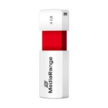 Mediarange - MR970 - 4 Go - usb Type-A - 2.0 - 10 Mo/s - Slide - Rouge - Blanc