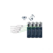 Mediarange - Pilas Recargables usb-c de Ion de Litio, Micro aaa i, 1,5 v, 500 mAh, 4 Unidades