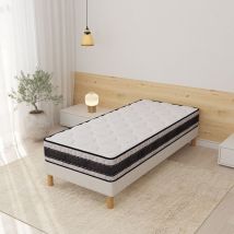 Elite Mattress - medicare Ensemble Matelas 90x190 Latex Hauteur 22cm