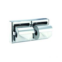 AI0320CS Portarollos doble con tapa Acero Mate - ref: AI0320CS - Mediclinics