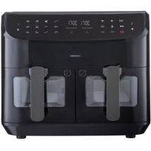 Friggitrice Ad Aria Calda Medion P20 Xxl Twin - 2600 W - 2 Cesti - 9 Programmi - Nera